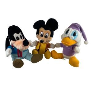 Walt Disney Vtg Mickeys Christmas Carol Plush Lot Tiny Tim Scrooge McDuck Goofy